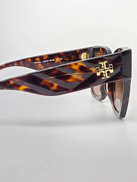 Tory Burch TY7180U Dark Tortoise Frame Brown Lens Oversized Cat Eye Sunglasses main image 9